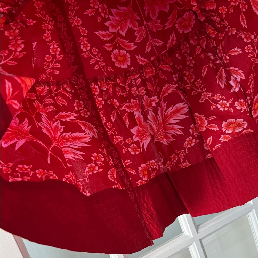 FARM Rio Floral Red Puff-Sleeve Dress NWOT - Picture 14 of 15